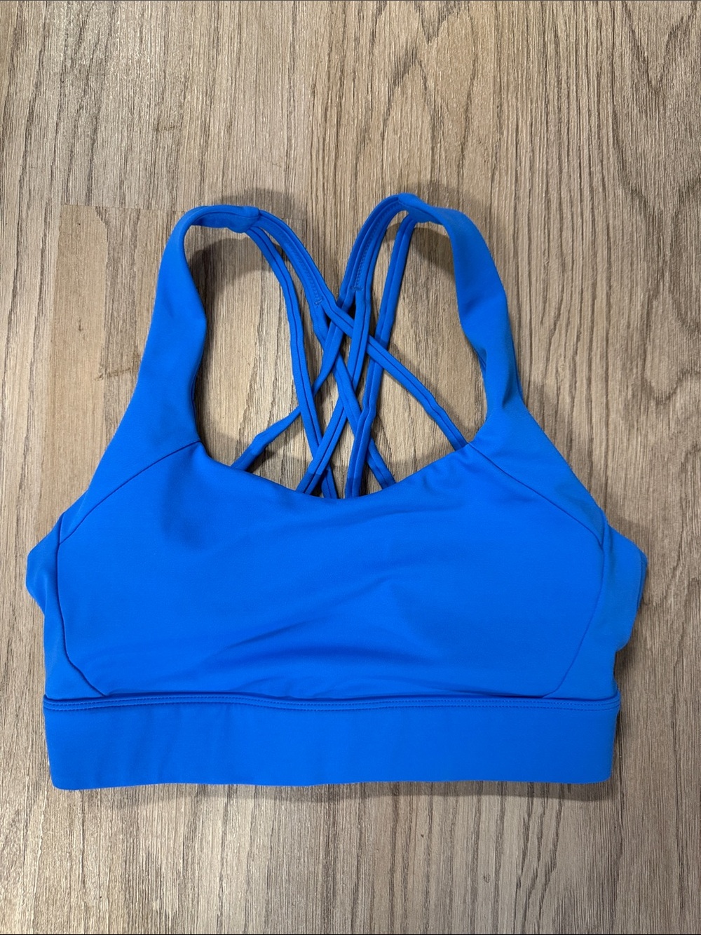 Strappy Blue Medium-Support Sports Bra